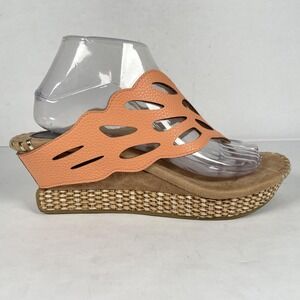 Modzori Reversibles Shoes Womens Size 9 Peach Beige Wedge Sandals Cutout Slip On